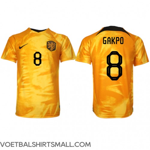 Nederland Cody Gakpo #8 Voetbalkleding Thuisshirt WK 2022 Korte Mouwen